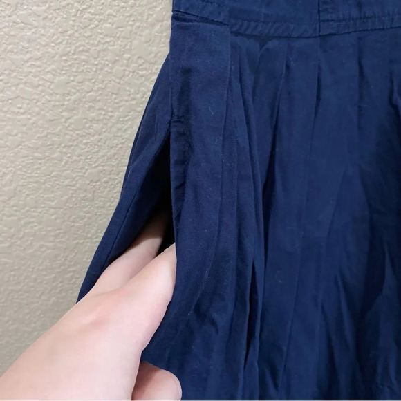 ESHAKTI Navy Blue Cotton Fit-And-Flare Dress Sweetheart Neckline Size 12 - Picture 6 of 9